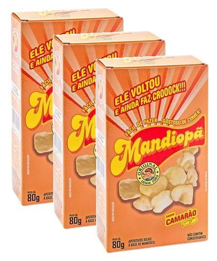 Imagem de kit 3 SALGADINHO MANDIOPÃ SABOR CAMARÃO 80G CADA