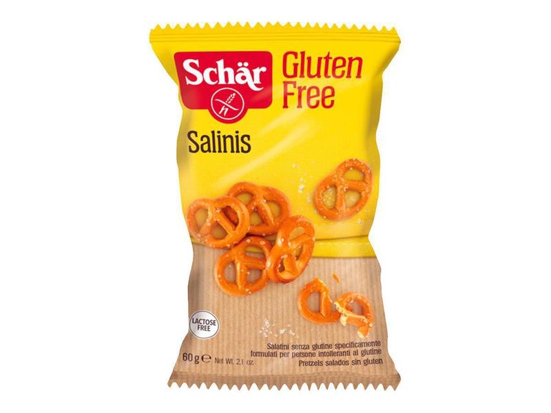 Kit 3 Salgadinho Pretzel Salinis Sem Glúten Vegano Schar 60G Imagem de Kit 3 Salgadinho Pretzel Salinis Sem Glúten Vegano Schar 60G
