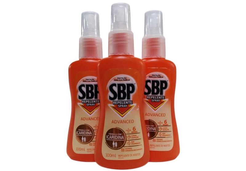 Imagem de Kit 3 SBP Advanced Spray Family Icaridina Repelente 100ml (3 Unidades)