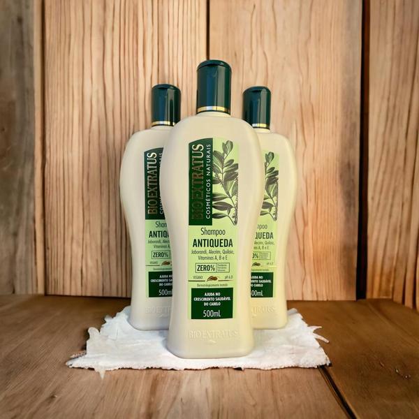 Imagem de kit 3 Shampoo  Antiqueda Jaborandi 500 ml Bio Extratus