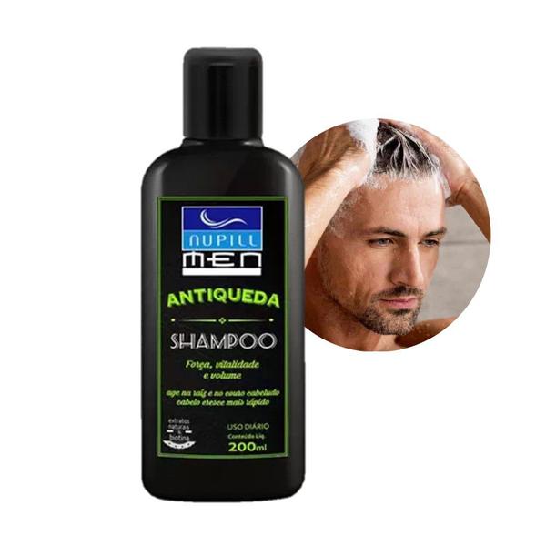 Imagem de Kit 3 Shampoo Antiqueda Masculino Nupill Força Vitalidade e Volume 200ml