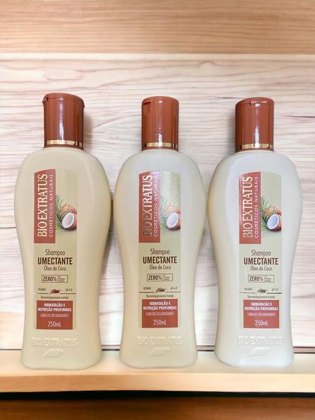 Imagem de Kit 3 Shampoo Cabelos Desidratados Umectante 250 ML Bio Extratus