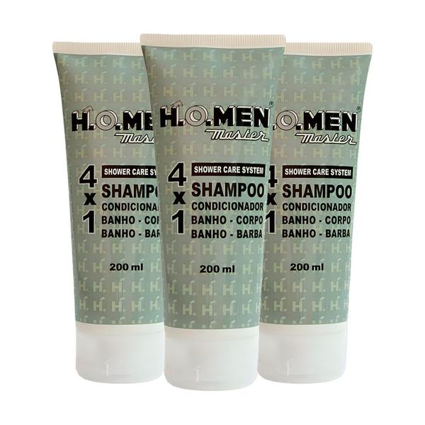 Imagem de Kit 3 Shampoo Condicionador Masculino 41 Cabelo Anticaspa H.O.Men Master Shower Care