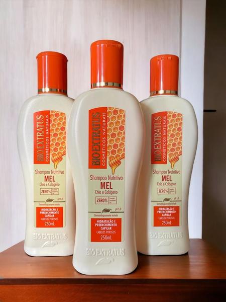 Imagem de Kit 3 Shampoo Mel Nutritivo 250 ml Bio Extratus