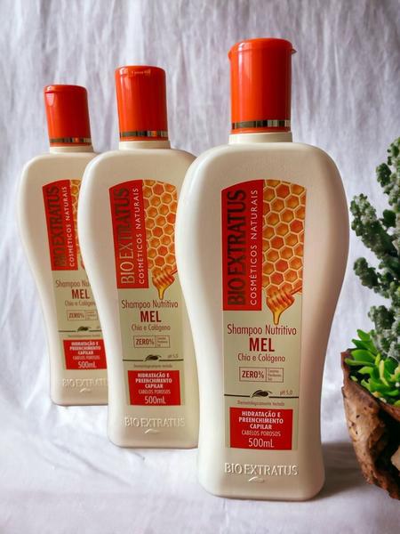 Imagem de Kit 3 Shampoo Mel Nutritivo 500 ml Bio Extratus