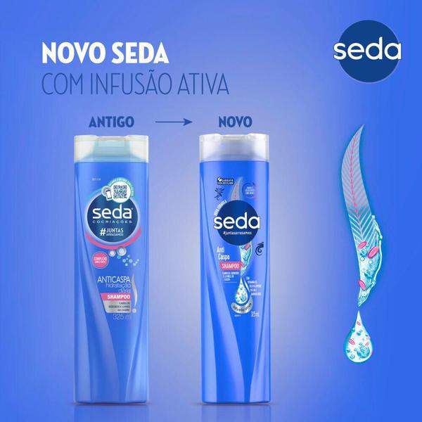 Imagem de Kit 3 Shampoos Seda Anticaspa Cocriações Hidratação Diária 325ml cada