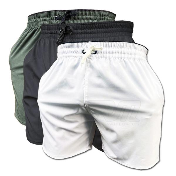 Kit 3 Short de Elastano Dry fit Bermuda de Praia Piscina e Academia - RM Fabrica Kit 3 Short de Elastano Dry fit Bermuda de Praia Piscina e Academia - RM Fabrica
