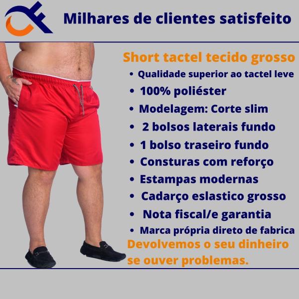 Imagem de Kit 3 Short Plus Size Masculino Bermuda Tactel Grosso Calção Treino Banho Passeio