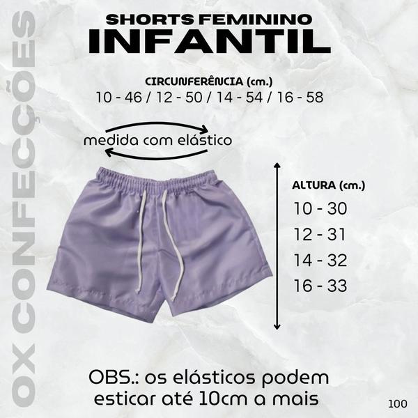 Imagem de Kit 3 Shorts Feminino Infantil Juvenil