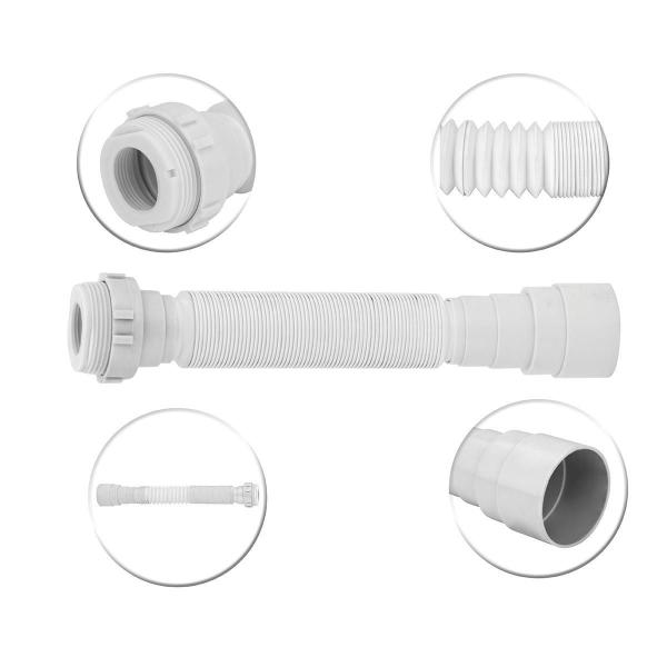 Imagem de Kit 3 Sifão Sanfonado/Extensivo Universal Abs Branco