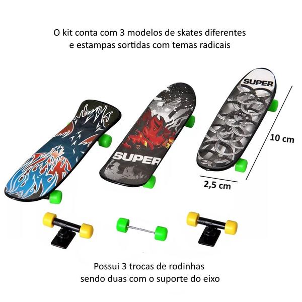 Kit 3 Skate de Dedo Infantil Estampado Original Art Brink Imagem de Kit 3 Skate de Dedo Infantil Estampado Original Art Brink