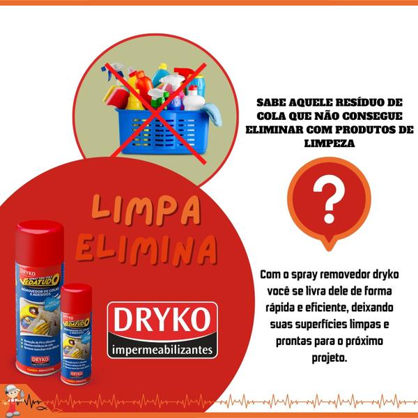 Kit 3 Spray Removedor Tira Cola Adesivo Silicone Pu 100ml - DRYKO Imagem de Kit 3 Spray Removedor Tira Cola Adesivo Silicone Pu 100ml