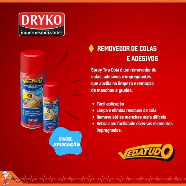 Kit 3 Spray Removedor Tira Cola Adesivo Silicone Pu 100ml - DRYKO Imagem de Kit 3 Spray Removedor Tira Cola Adesivo Silicone Pu 100ml