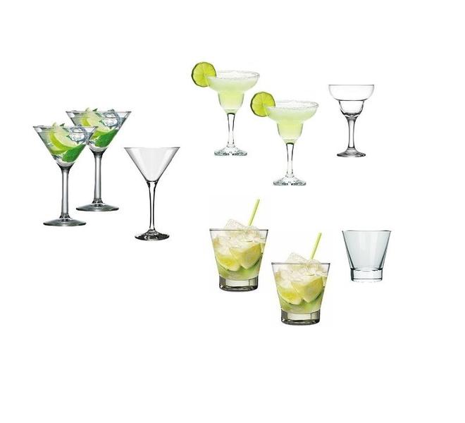 Imagem de Kit 3 Taças Martini 3 Margarita E 3 Copos Caipirinha  Nadir