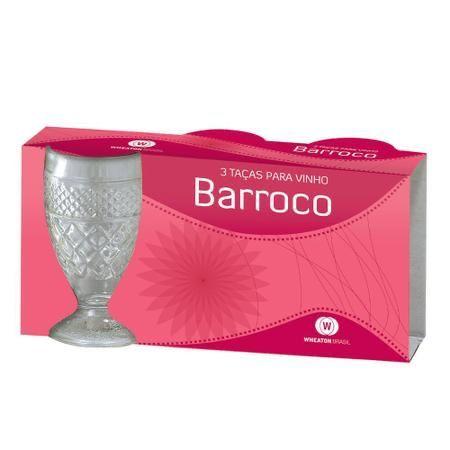 Imagem de Kit 3 Taças para Vinho Barroco Trabalhadas 3 Wine Goblets Copas para Vinho Trabalhadas