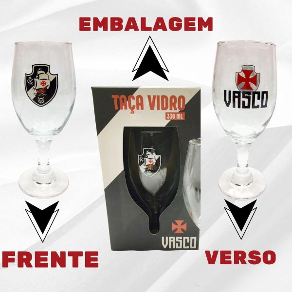 Imagem de Kit 3 Taças Tulipa 330ml Chopp Vinho Time Vasco Da Gama Selo