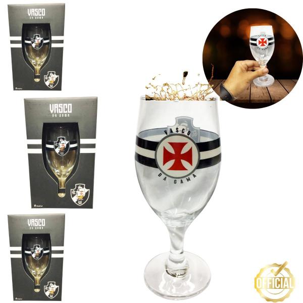 Imagem de Kit 3 Taças Windsor 330ml Cerveja Vinho Escudo Vasco Oficial