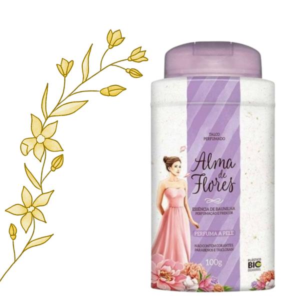 Imagem de Kit 3 Talco Perfumado Alma De Flores Baunilha 100G - Memphis