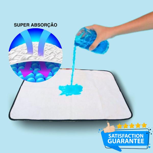 Imagem de Kit 3 Tapetes Higiênicos Pet + Pote Comedouro Pet + Educador Aqui Não Pode 500ml