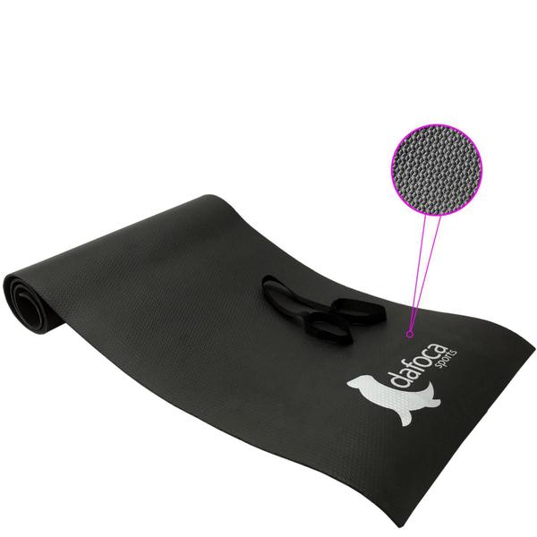 Imagem de Kit 3 Tapetes Yoga Mat e Exercícios 50x180cm 5mm DF1031 Preto Dafoca Sports