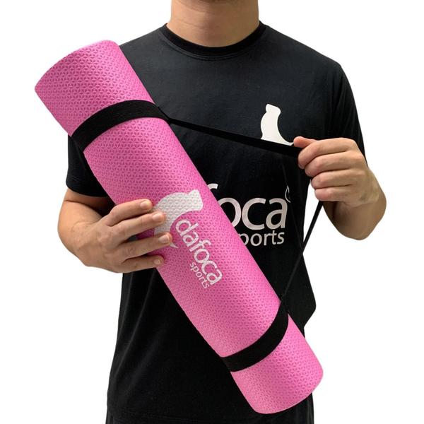 Imagem de Kit 3 Tapetes Yoga Mat Exercícios DF1030 50x180cm 5mm Rosa Dafoca Sports