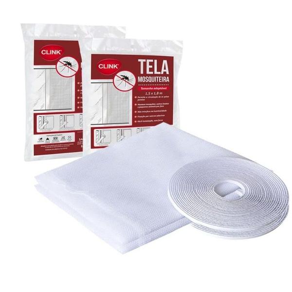 Imagem de Kit 3 Tela Mosquiteira para Janela Proteção Anti Inseto Pernilongo Mosquitos 1.3m x 1.5m Fácil instalação