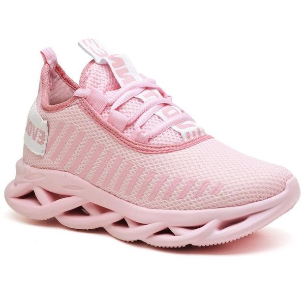 Imagem de Kit 3 Tênis Feminino de Academia Corrida Leve Confortável Rosa/Branco