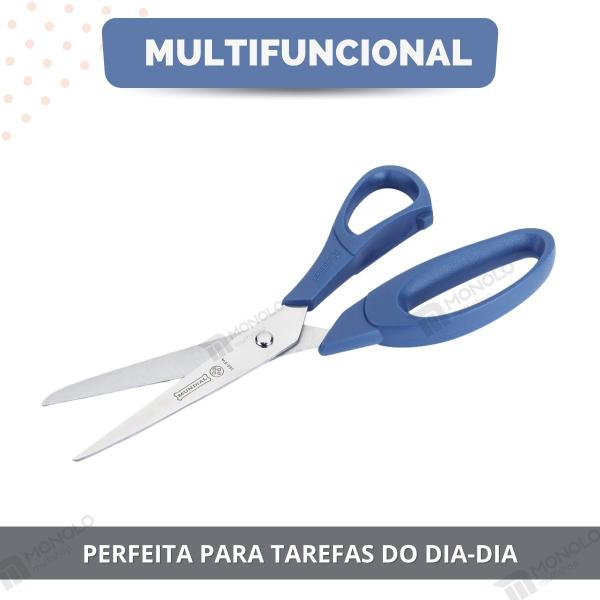 Imagem de Kit 3 Tesoura Multiuso Mundial Original 160N-8.1/2 Corte Fácil Costura profissional Inox Leve Confortável Amolada Afiada