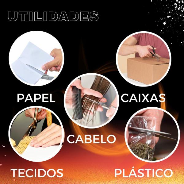 Imagem de Kit 3 Tesouras Multiuso Profissional Cozinha Costura Papel Metal