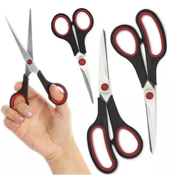 Imagem de Kit 3 Tesouras Profissional Para Alfaiate E Cabelo Afiadas