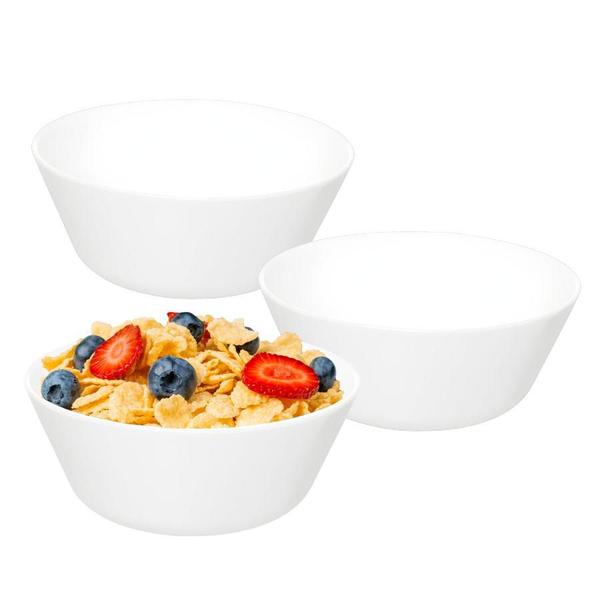 Imagem de Kit 3 Tigela Bowl De Vidro Redonda Sobremesa Branco Opaline 250ml