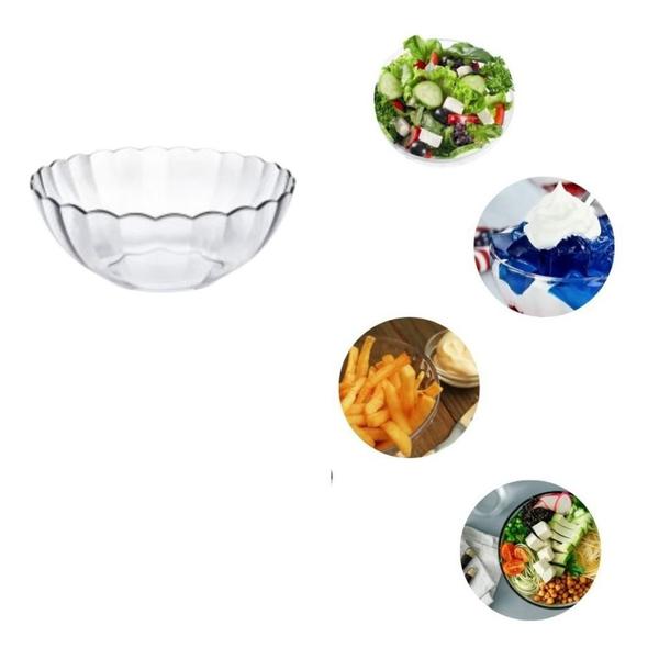 Imagem de Kit 3 Tigelas Grandes Vasilhas Saladeiras Bowl Redonda 25cm Vidro