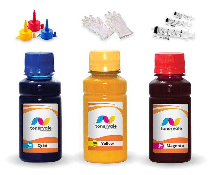 Imagem de Kit 3 Tinta Compatível Para Brother DCP-T300 BT6001Bk e BT5001 100ml