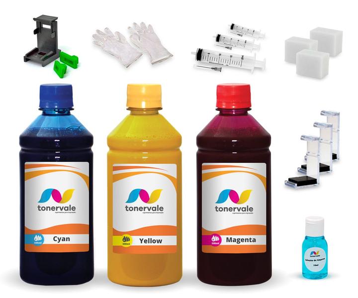 Kit 3 Tinta Compatível Para HP 2545 662 500ml - Toner Vale Imagem de Kit 3 Tinta Compatível Para HP 2545 662 500ml