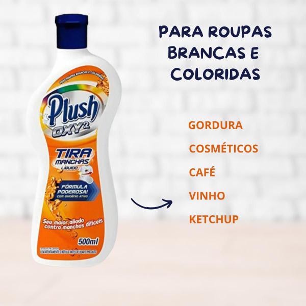 Imagem de Kit 3 Tira Manchas de Roupas Líquido Plush OXY2 Sanol 500ml