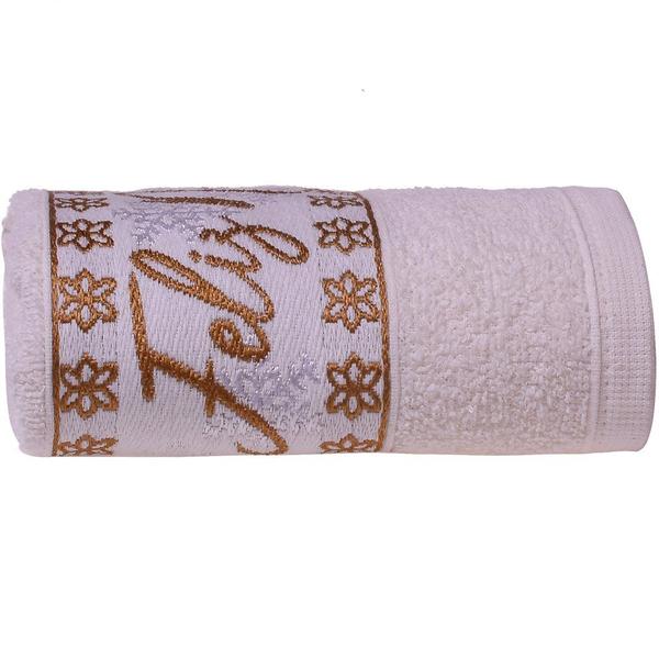 Imagem de Kit 3 Toalha de Rosto Feliz Natal Bordada Jacquard 45x68cm