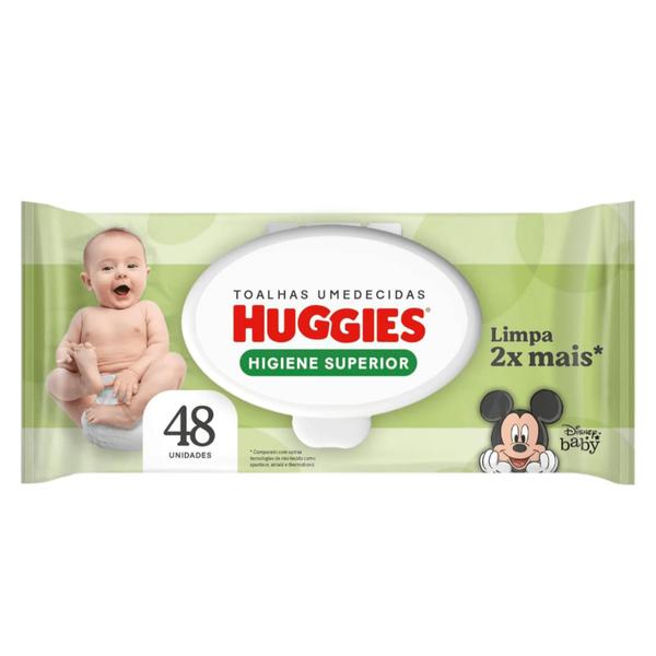 Imagem de Kit 3 Toalha Lenços Umedecidos Huggies Max Clean Higiene Superior - Total de 144 Unidades