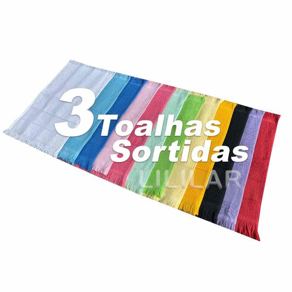 Imagem de Kit 3 Toalha Social Bordar Escolar 23 x 36cm toalhinha de mão