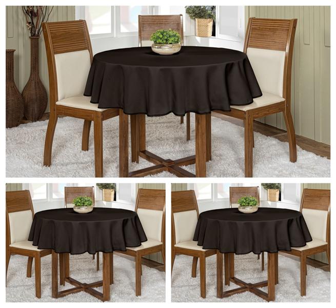 Kit 3 Toalhas De Mesa Oxford Redonda 4 lugares 1,45m Várias Cores Buffet - Actual Decor Imagem de Kit 3 Toalhas De Mesa Oxford Redonda 4 lugares 1,45m Várias Cores Buffet