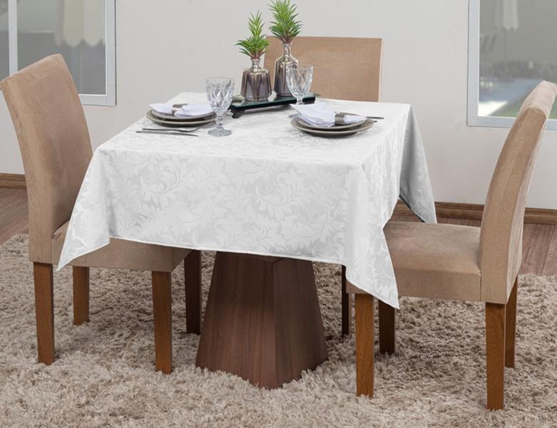 Imagem de Kit 3 Toalhas De Mesa Quadrada 4 Lugares Sala Jantar Jacquard