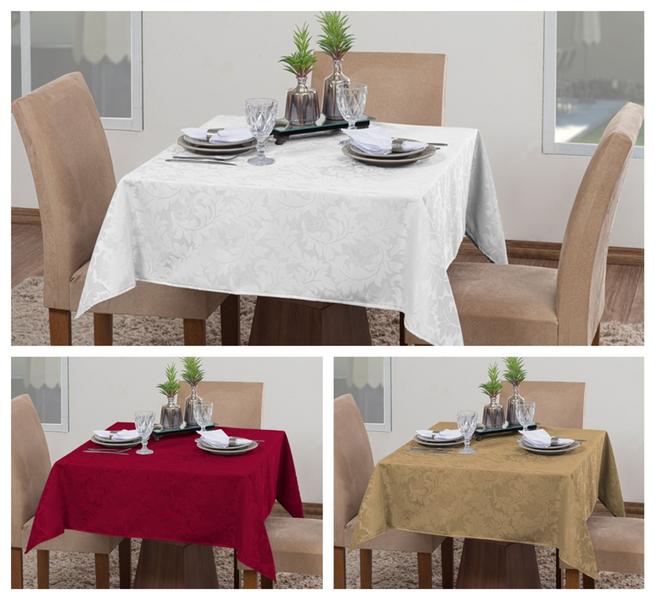 Imagem de Kit 3 Toalhas De Mesa Quadrada 4 Lugares Sala Jantar Jacquard