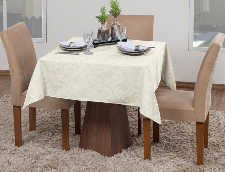 Imagem de Kit 3 Toalhas De Mesa Quadrada 4 Lugares Sala Jantar Jacquard