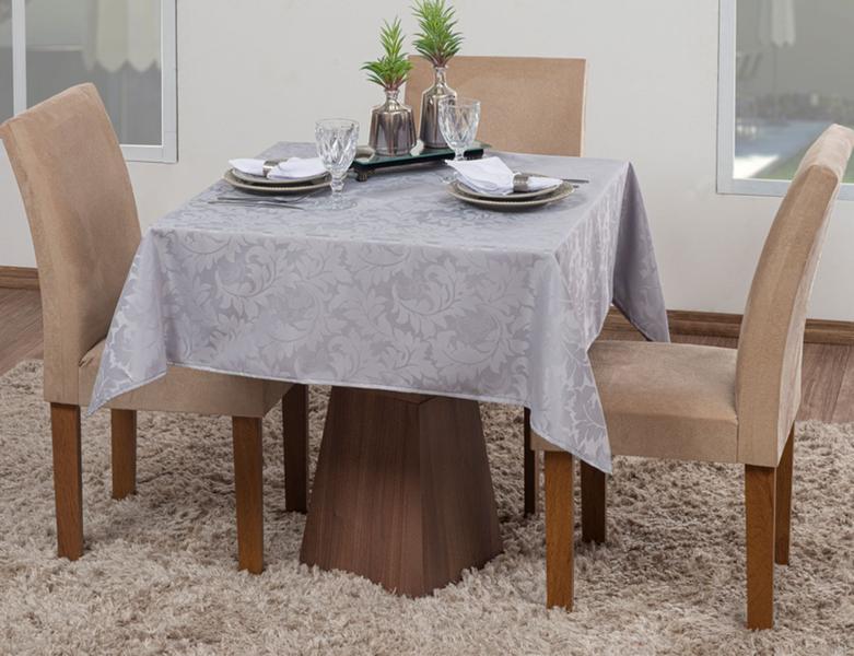 Imagem de Kit 3 Toalhas De Mesa Quadrada 4 Lugares Sala Jantar Jacquard