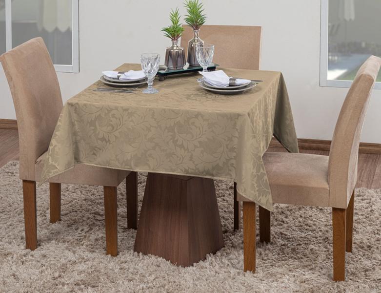 Imagem de Kit 3 Toalhas De Mesa Quadrada Sala Jantar Jacquard 4 Lugares