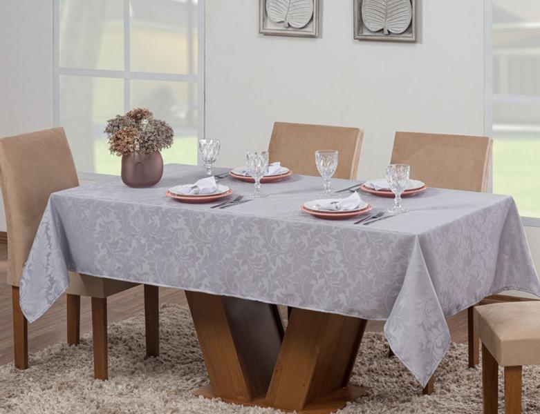 Kit 3 Toalhas Mesa Luxo Retangular 8 Lugares Sala Jantar Jacquard - LuxBella Imagem de Kit 3 Toalhas Mesa Luxo Retangular 8 Lugares Sala Jantar Jacquard