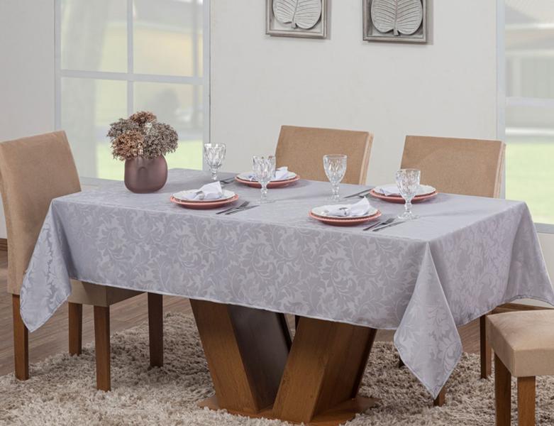 Imagem de Kit 3 Toalhas Mesa Luxo Retangular Sala Jantar 6 Lugares Jacquard