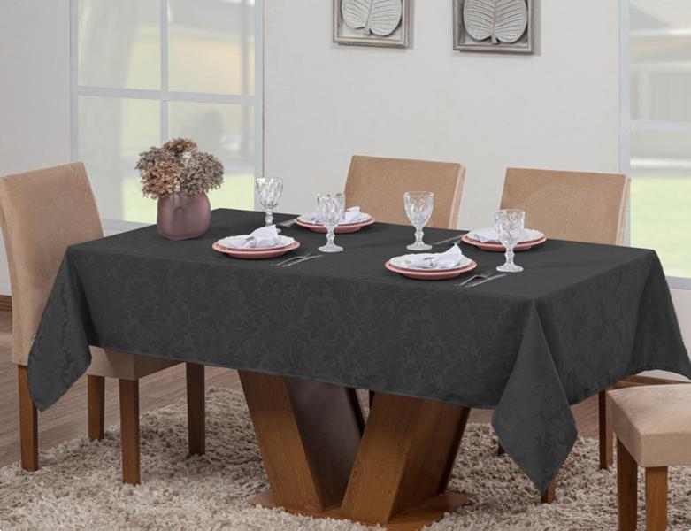 Imagem de Kit 3 Toalhas Mesa Luxo Retangular Sala Jantar 8 Lugares Jacquard