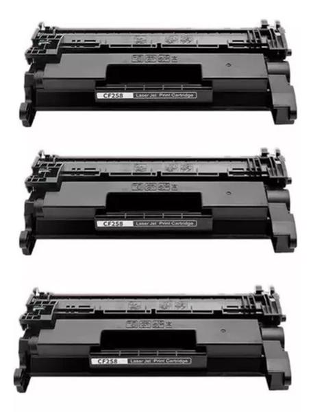 Imagem de Kit 3 toner compatível cf258a 58a *com chip*  m404dw, m428dw.