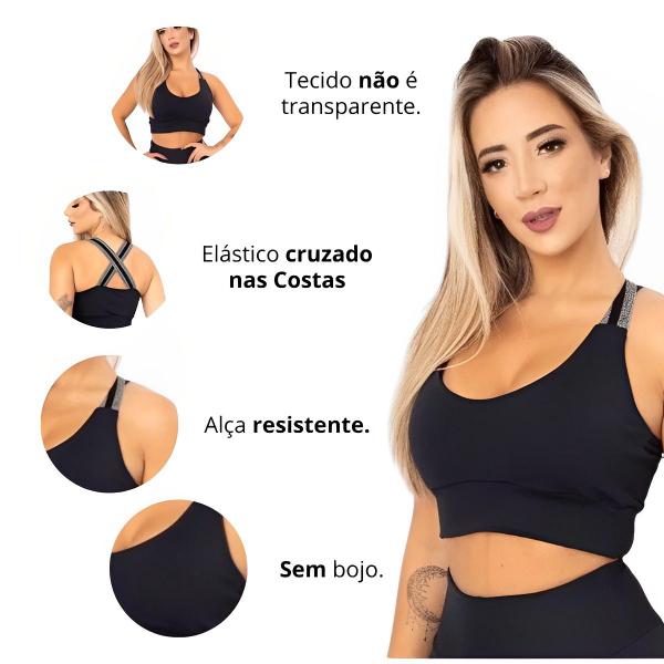 Imagem de Kit 3 Top Fit Não Transparente Com Elástico Tecido Duplo