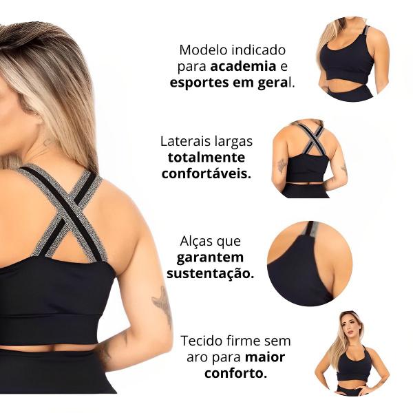 Imagem de Kit 3 Top Fit Não Transparente Com Elástico Tecido Duplo